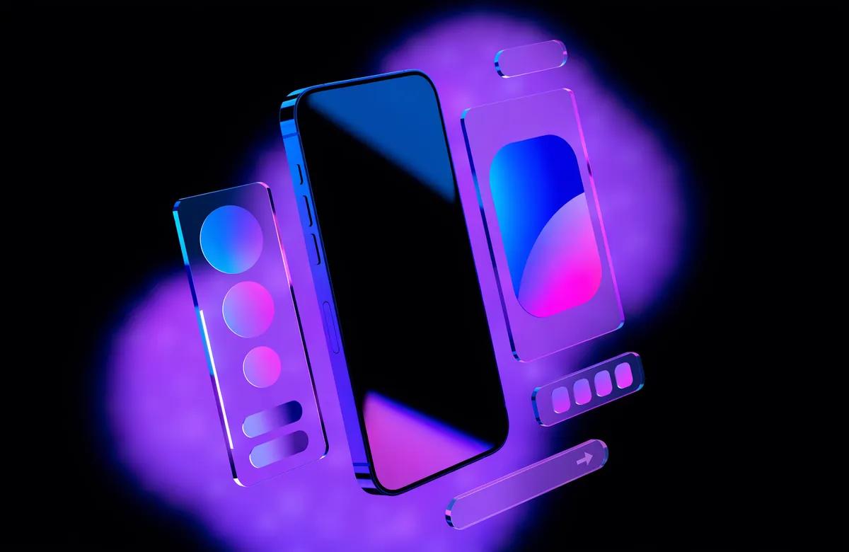 Designer die een mobiele app-interface configureert