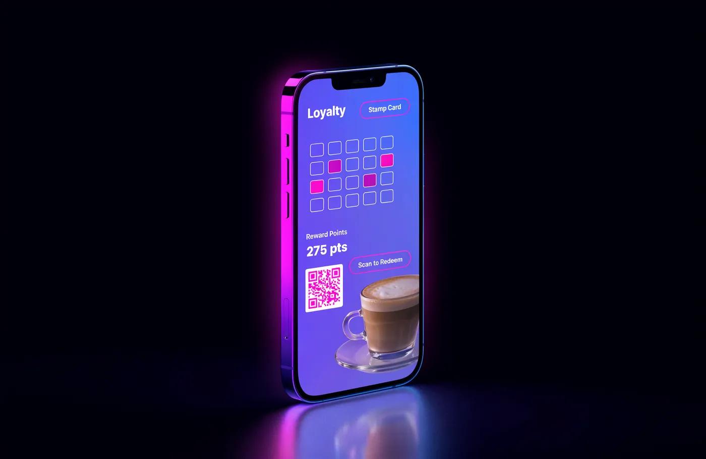 Loyaliteitsapp van een koffiezaak